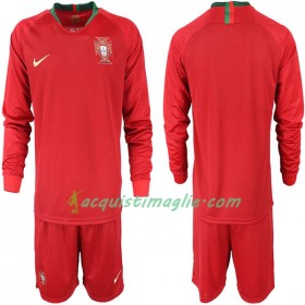 Divisa di Calcio Portogallo Bambino Prima Mondiali 2018 Manica Lunga